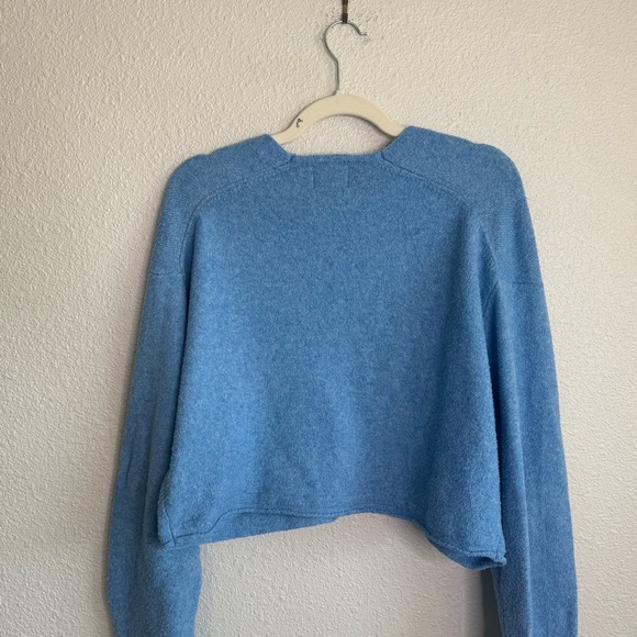 BDG Urban Outfitters Womens Medium Cropped Blue Long Sleeve Casual Sweater Boho - Picture 6 of 8